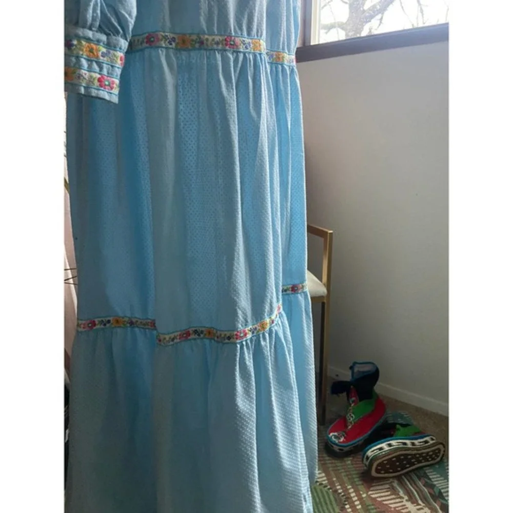 Vintage Prairie Dress, Ruffled teired, Ribbon Trim, Cottage Core - Picture 8 of 8